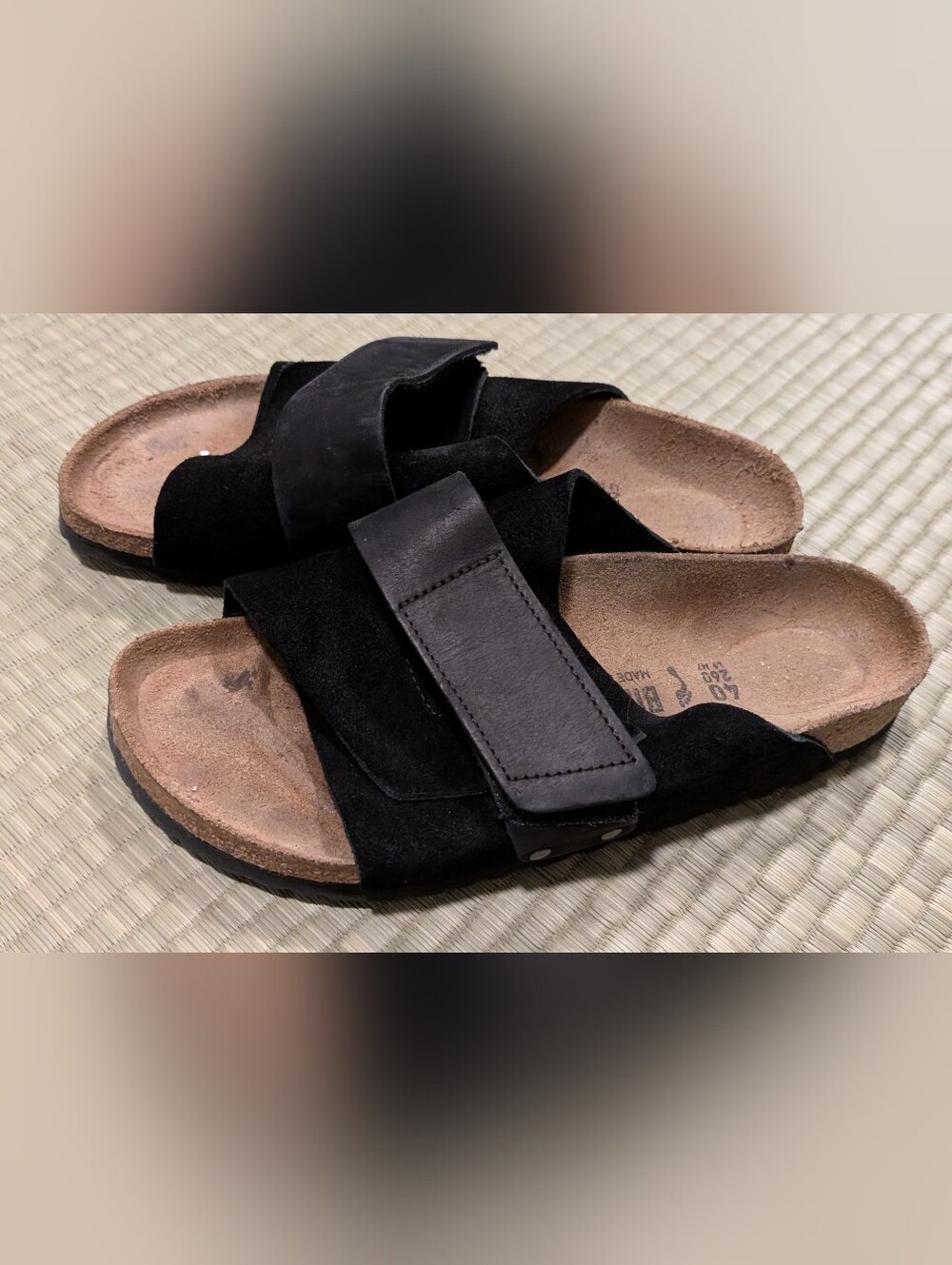 Birkenstock Kyoto Suede Leather Black Sandals Size EU40/US W9 M7 Made in Germany